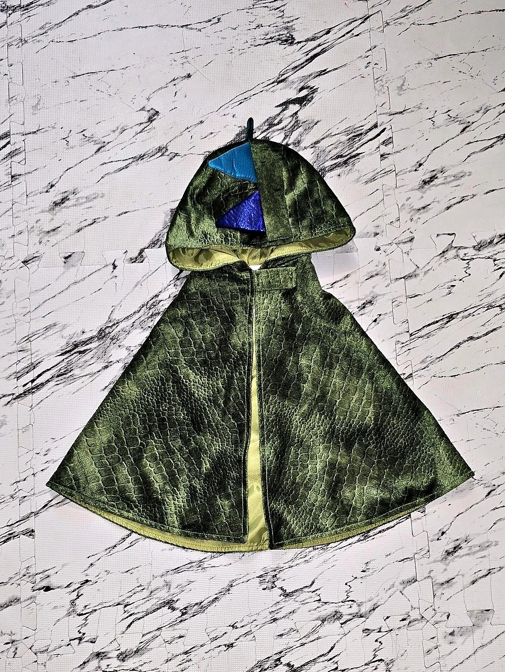 Great Pretenders Dinosaur Dress Up Velvet Cape Green & Blue